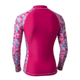 Women's Long Sleeve UPF50 Surf Swimming Compression Shirt Sublimation Printed Spandex BJJ Top Quick Dry Rash Guard